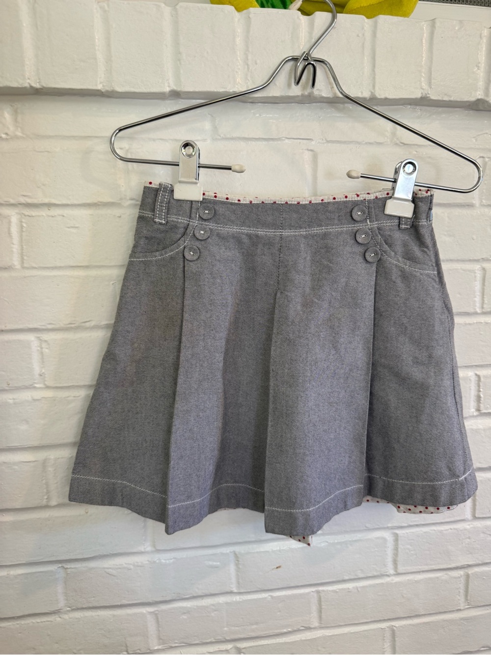 Jacadi Gray Circle Skirt with Button Detail